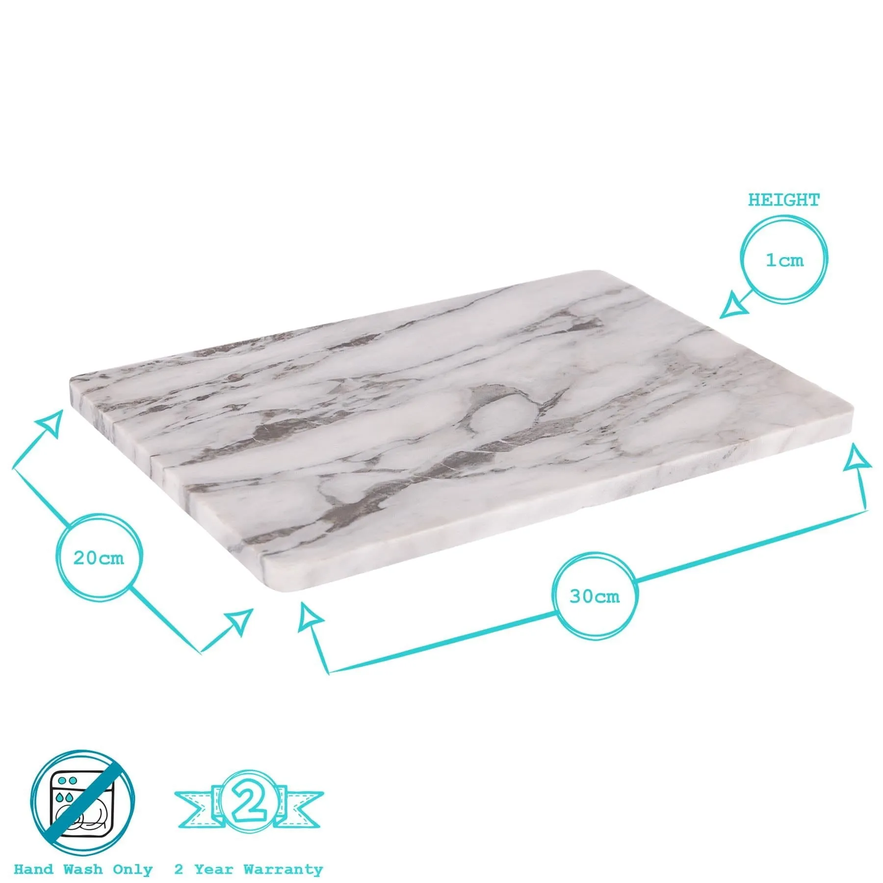 12pc Marble Placemats & Round Coasters Set - By Argon Tableware