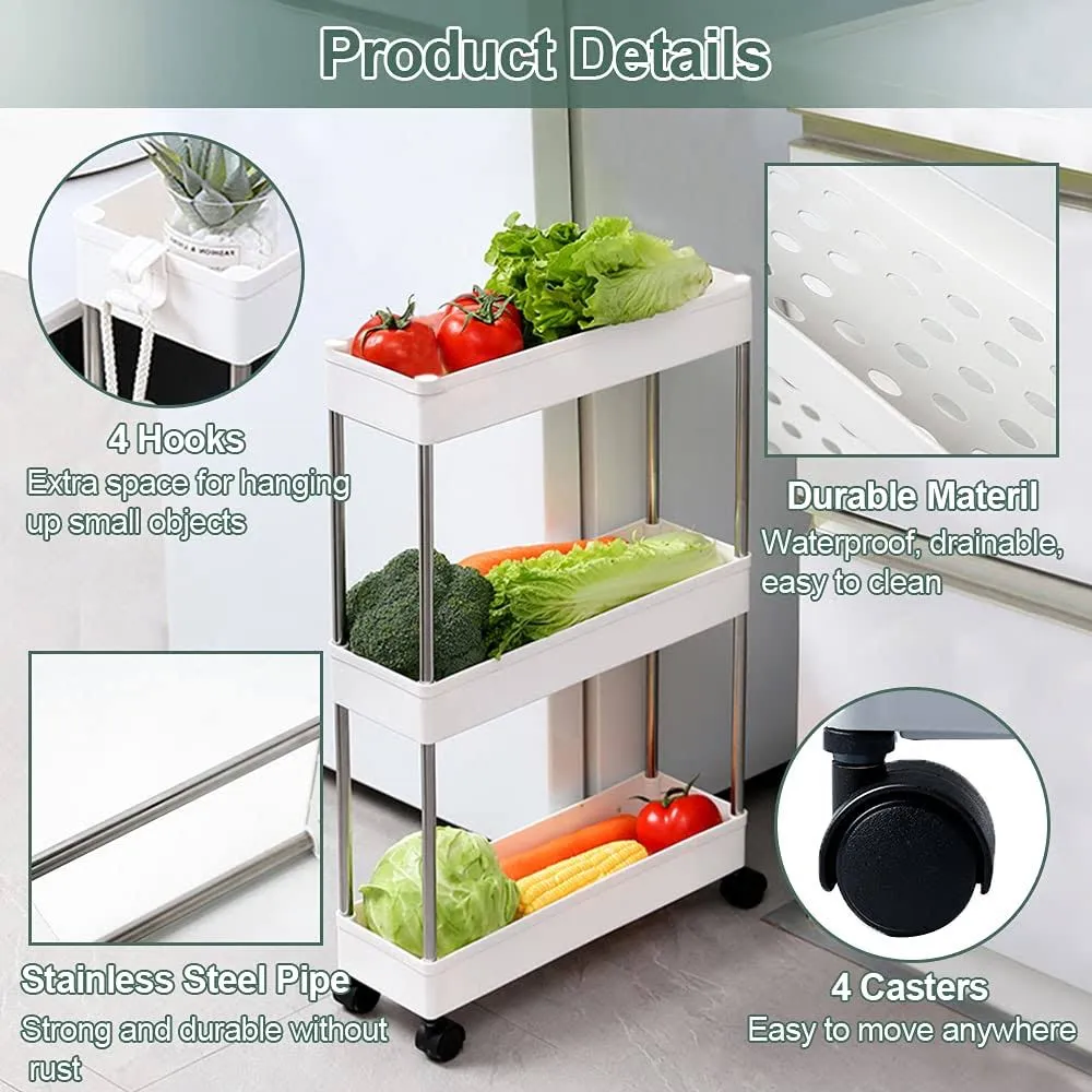 3 Tier Multipurpose Space Saving Trolley