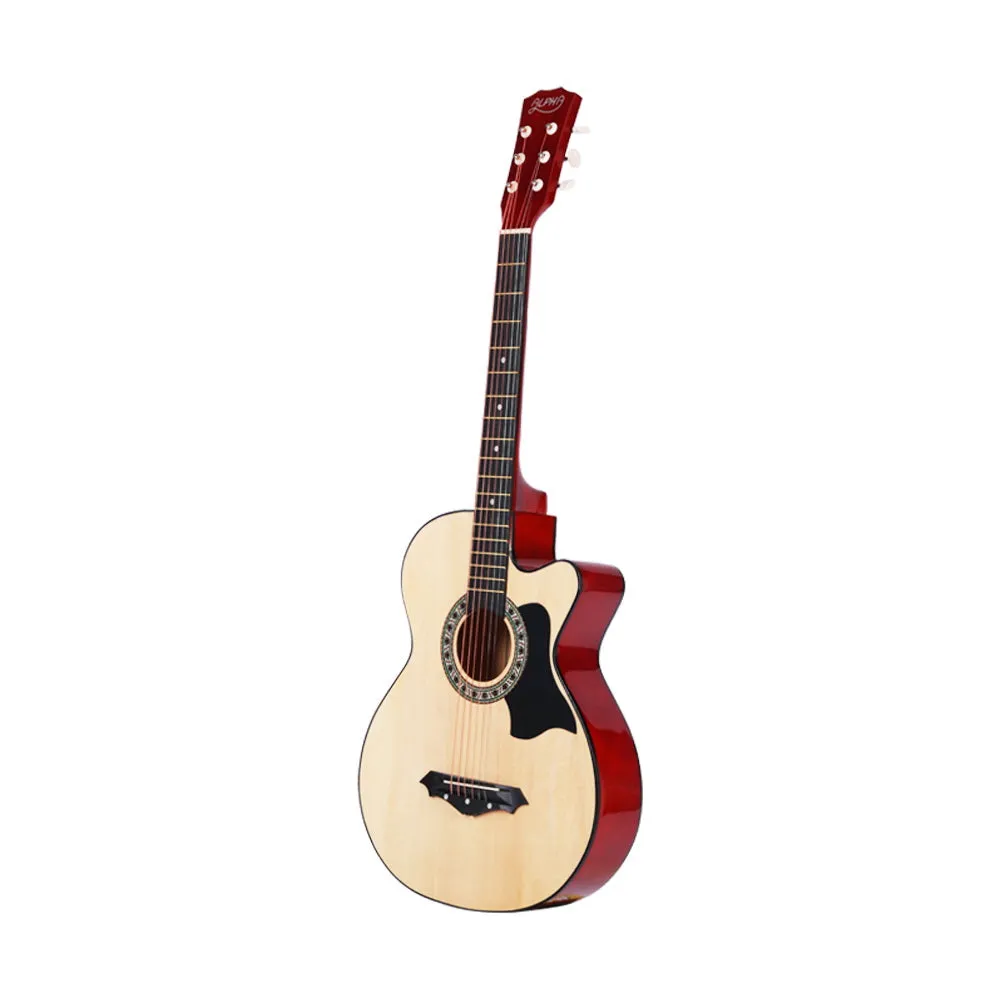 38" Wood Acoustic Guitar Set Steel Strings w/ Stand - Alpha