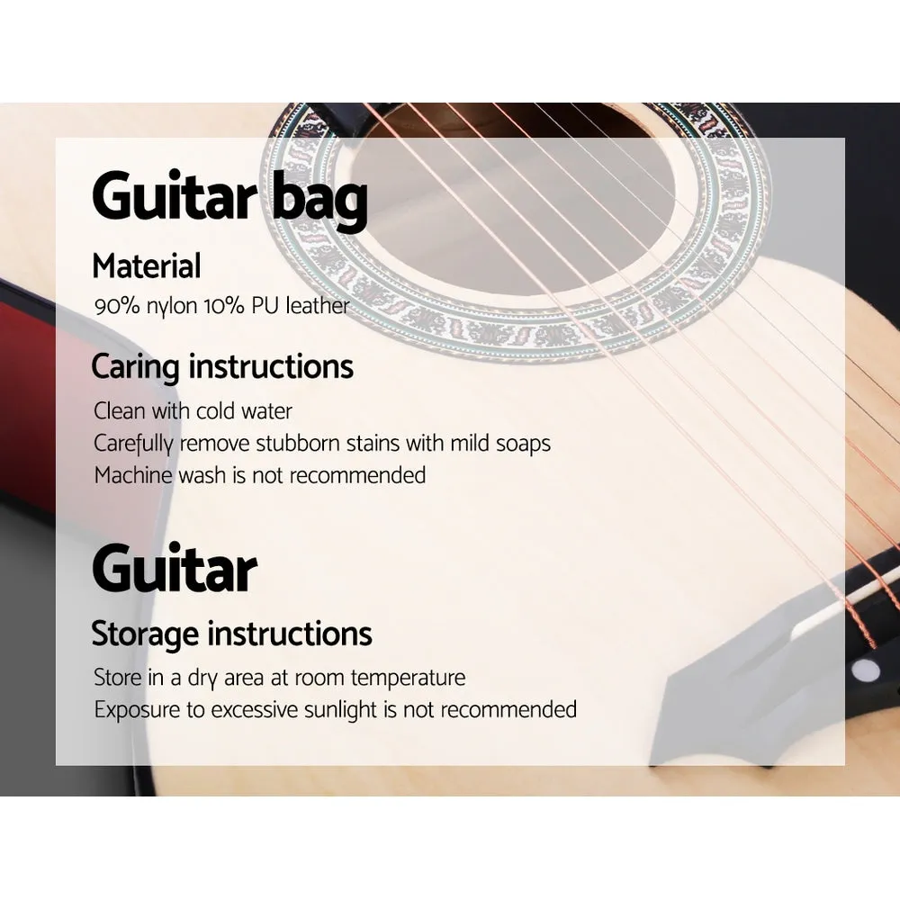 38" Wood Acoustic Guitar Set Steel Strings w/ Stand - Alpha