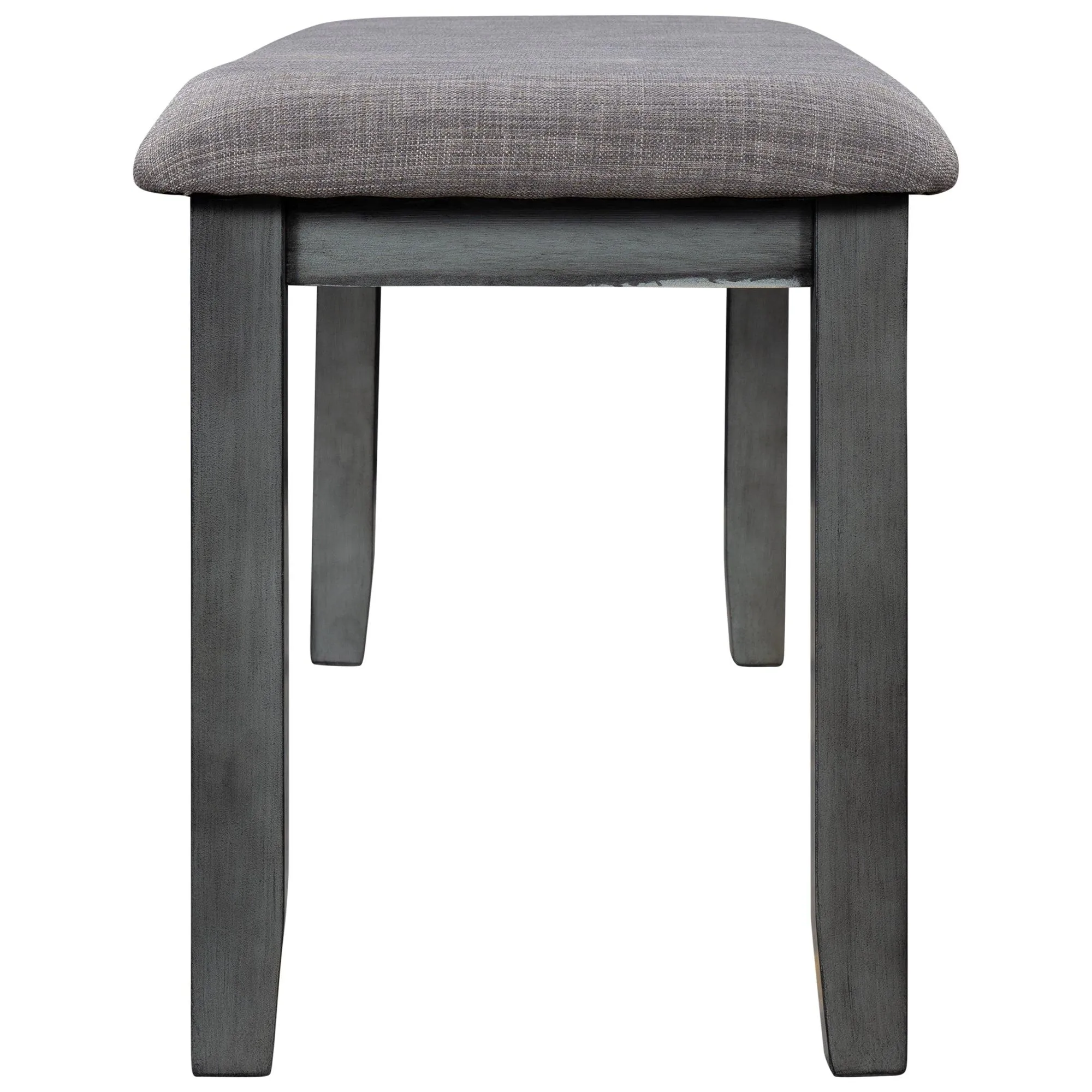 6-Piece Wooden Dining Set, Farmhouse Rustic Style, Gray, with 4 Chairs & Bench