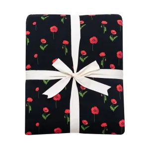 Adult Quilted Blanket in Midnight Poppies 2.5