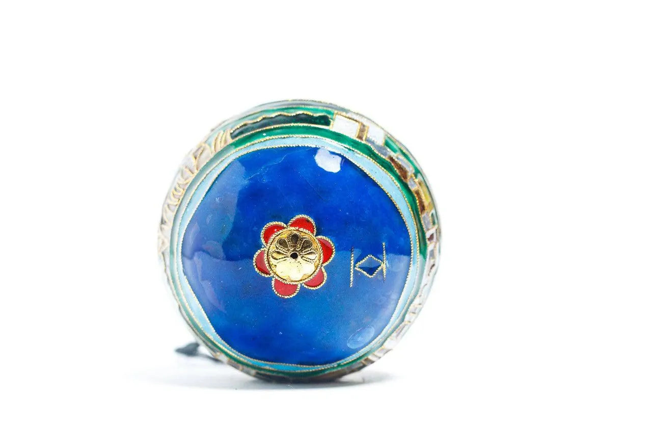Anchorage, Alaska Cityscape, Mountain Round Cloisonné Christmas Ornament