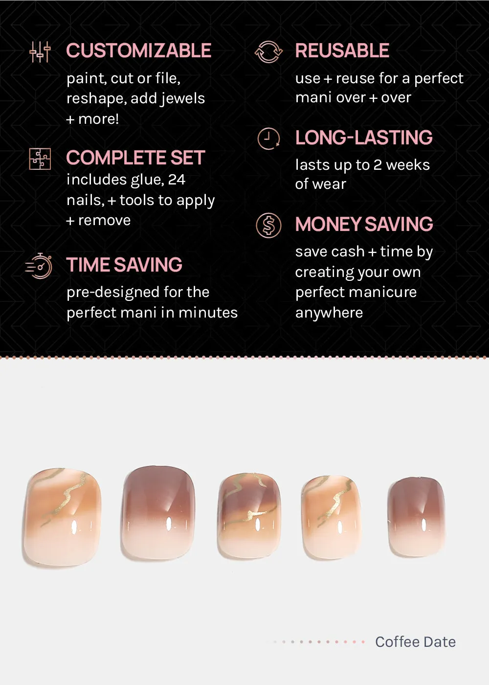 AOA Pro Press-On Nails: Coffee Date