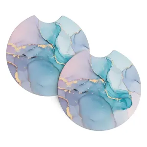 Aqua Marble Car Coaster Set