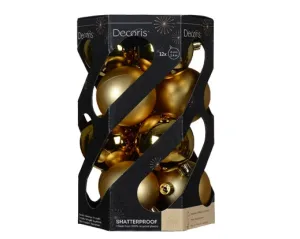 Bauble Shatterproof Christmas Tree Decoration Dia6cm Gold