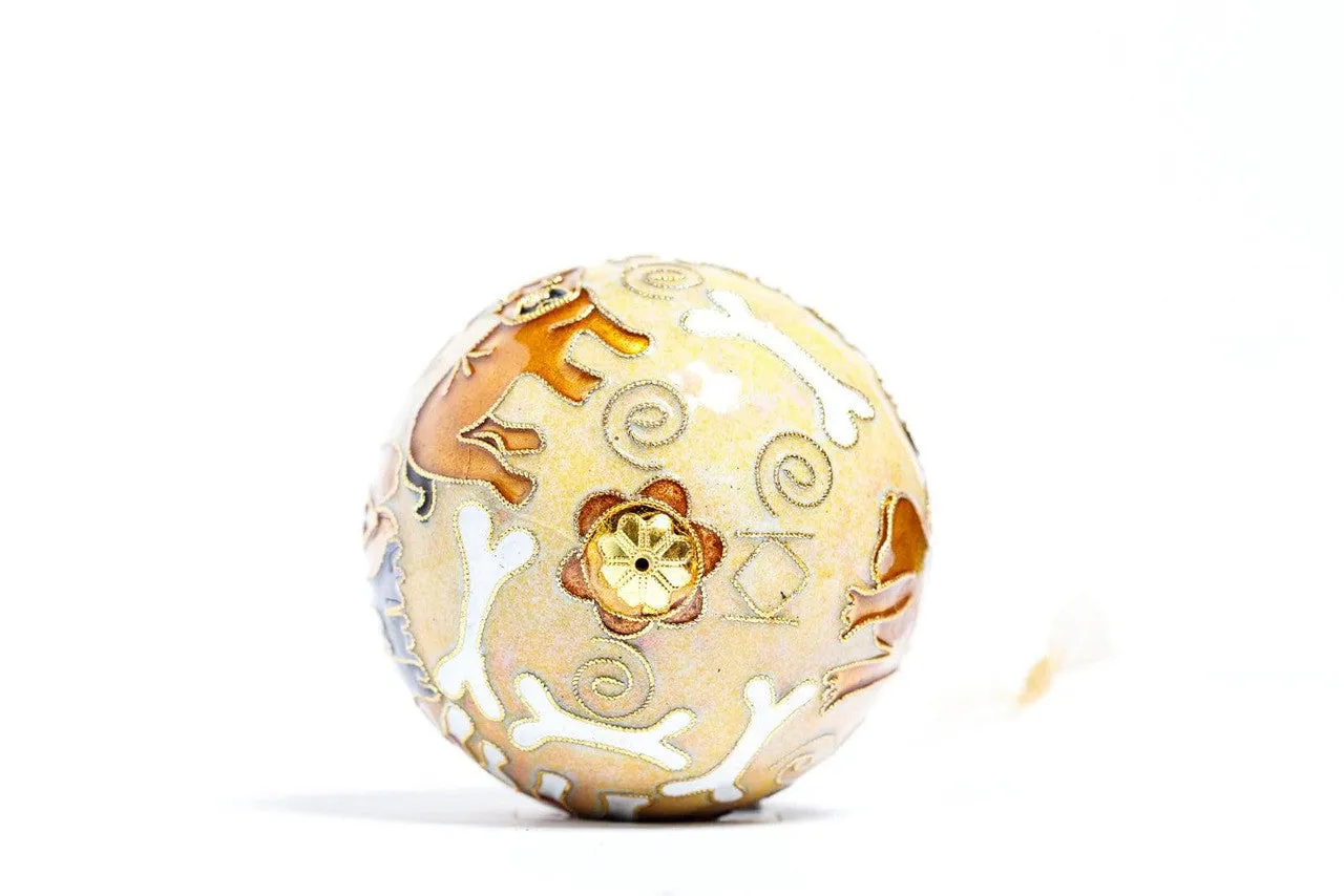 Best Friends Dog Themed Round Cloisonné Christmas Ornament