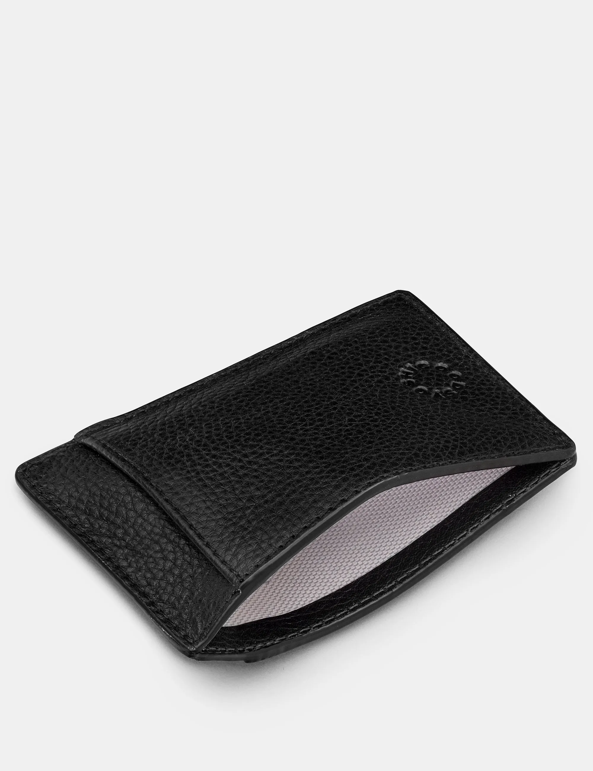 Black Leather Compact Card Holder