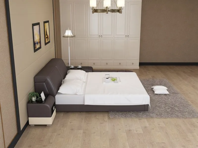 Casun Leather Bed With Storage