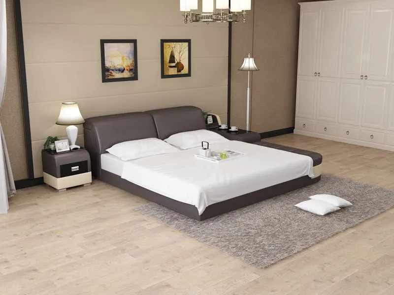 Casun Leather Bed With Storage