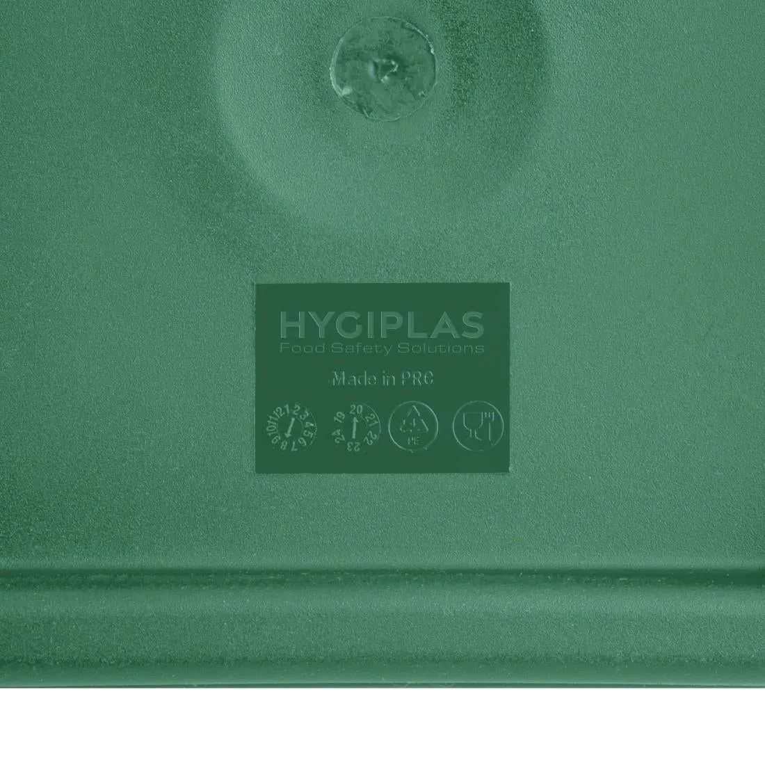 CF046 Vogue Polycarbonate Square Food Storage Container Lid Green Small