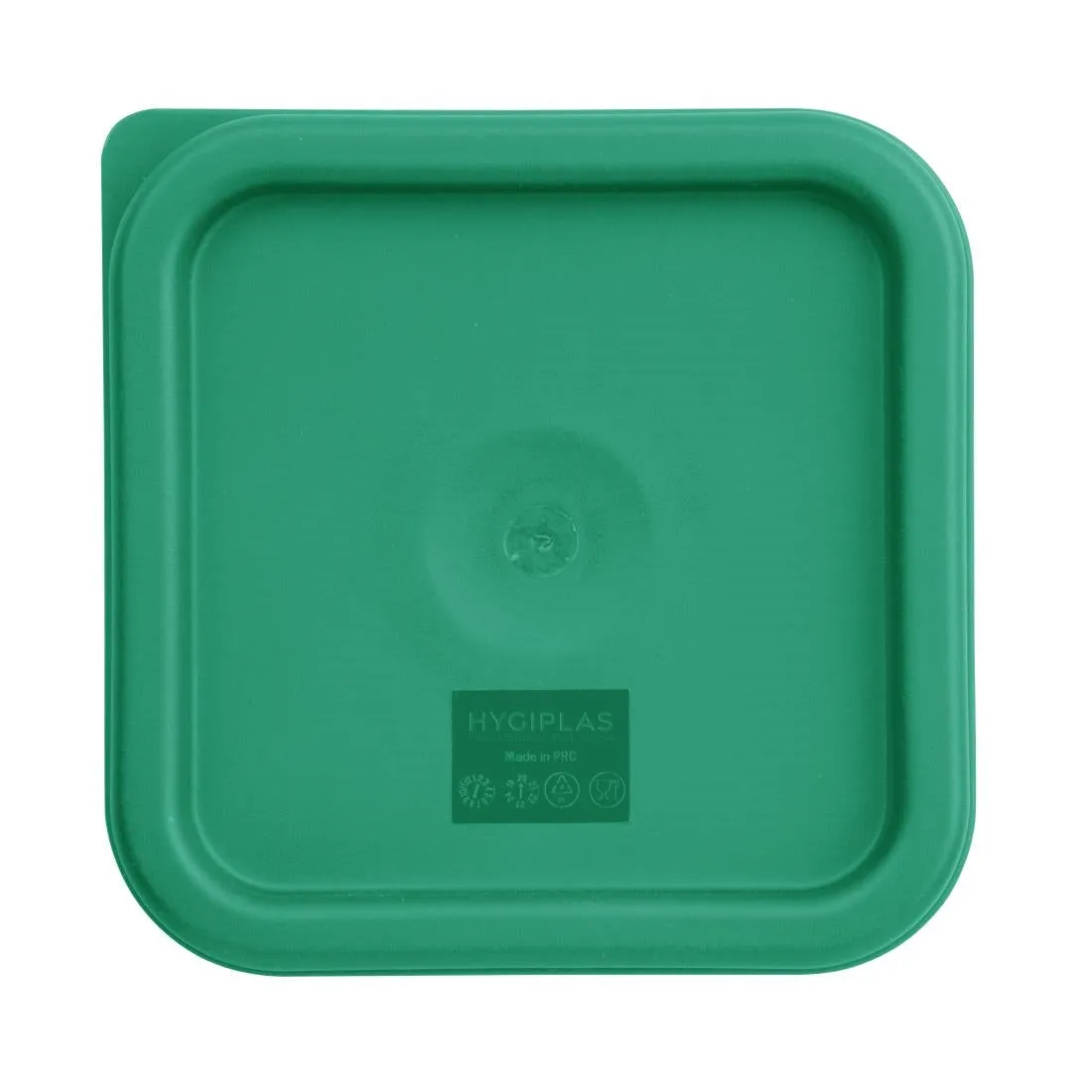CF046 Vogue Polycarbonate Square Food Storage Container Lid Green Small