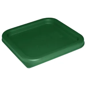 CF046 Vogue Polycarbonate Square Food Storage Container Lid Green Small