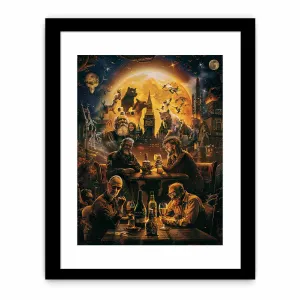 Cheers Around the World - High-Quality Art Print with Pine Wood Frame