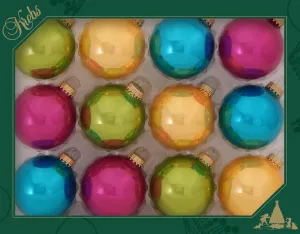 Christmas By Krebs 2 5/8" (67mm) Seamless Glass Ornament [12 Pieces], Decorated Designer Heirloom