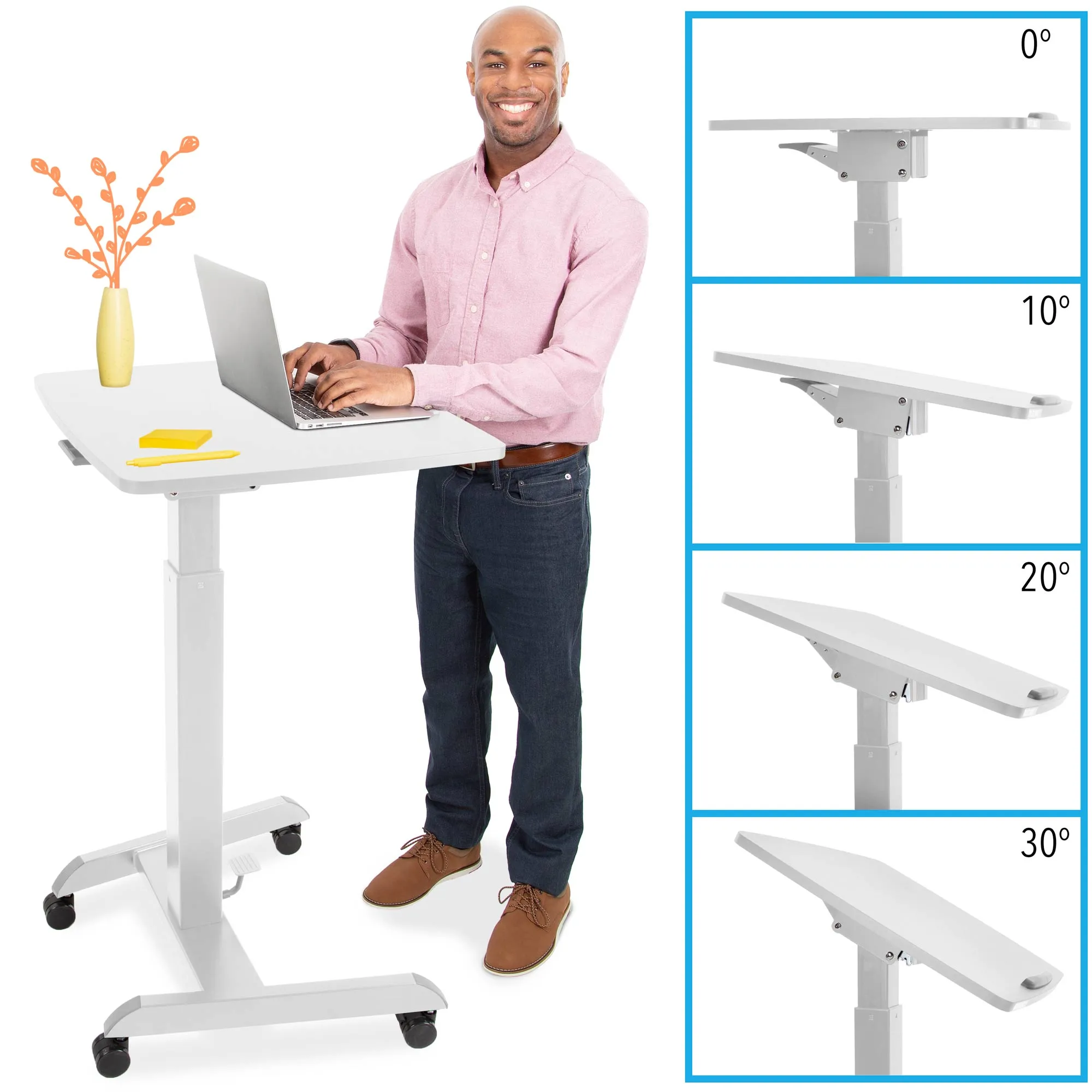 Cruizer 360 Mobile Standing Desk with Tilting Desktop | Portable Podium