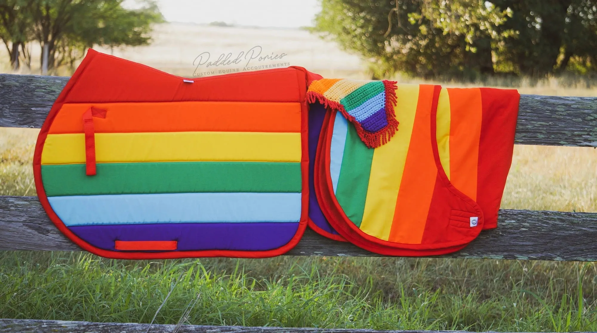 Custom LGBTQ  Pride Flag Saddle Pad