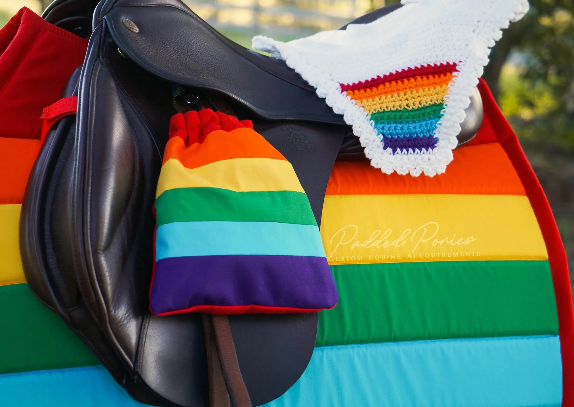 Custom LGBTQ  Pride Flag Saddle Pad