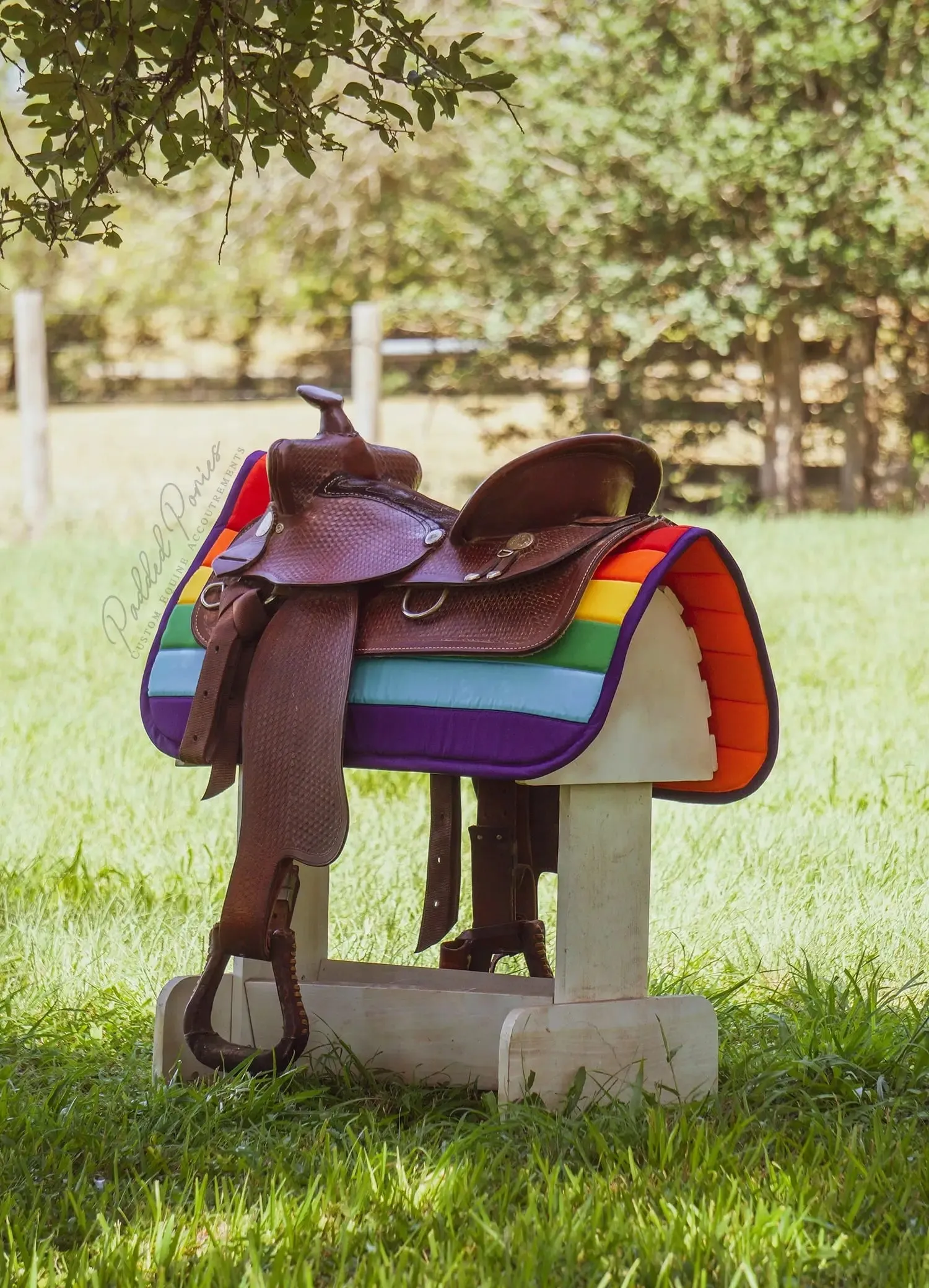 Custom LGBTQ  Pride Flag Saddle Pad
