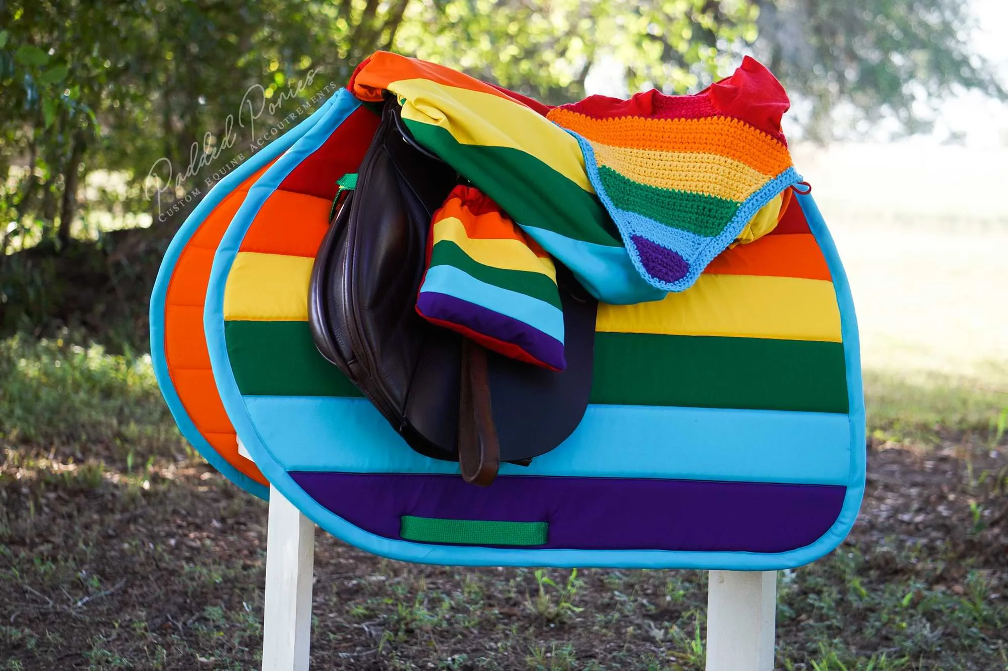 Custom LGBTQ  Pride Flag Saddle Pad
