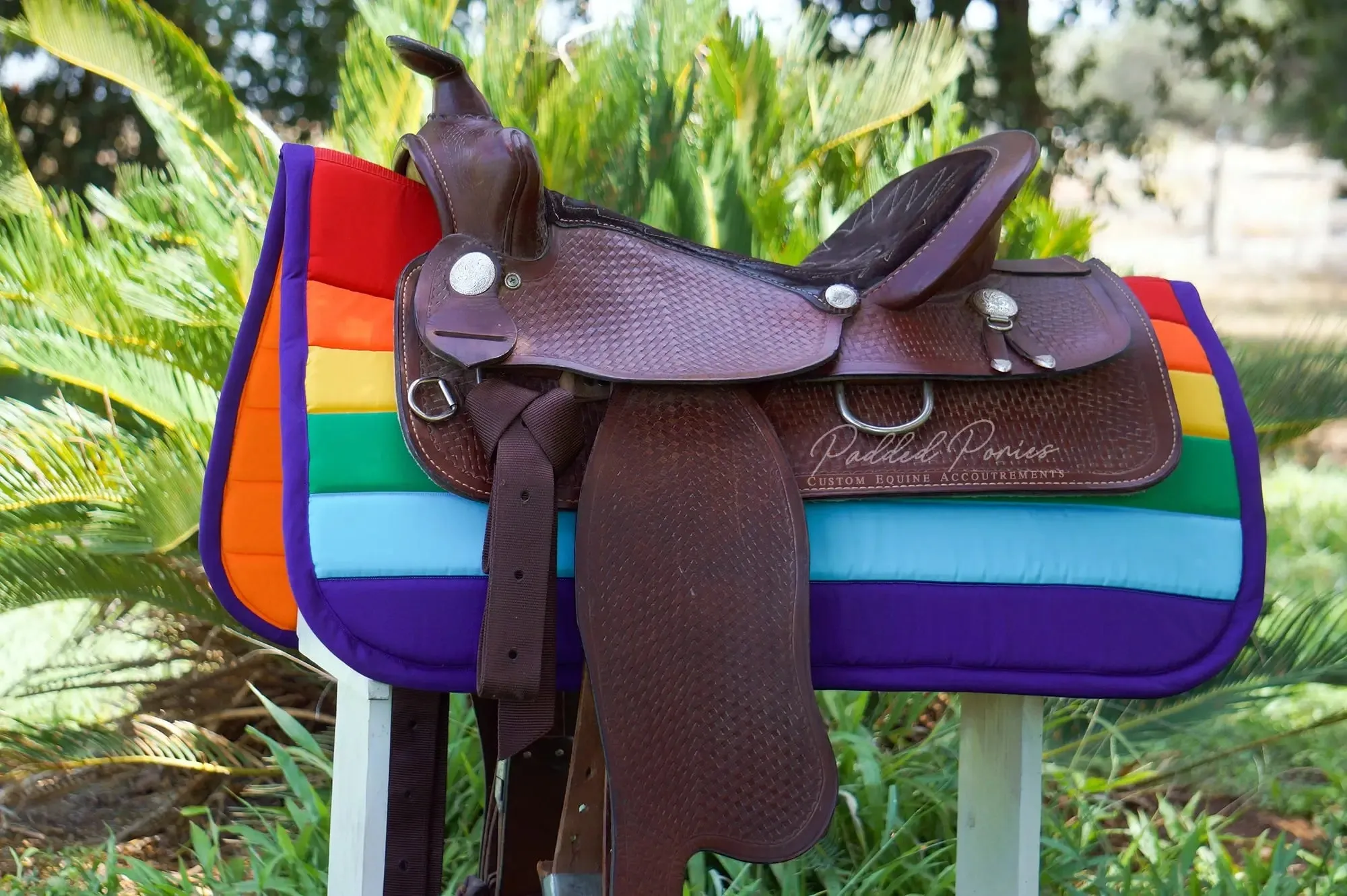 Custom LGBTQ  Pride Flag Saddle Pad