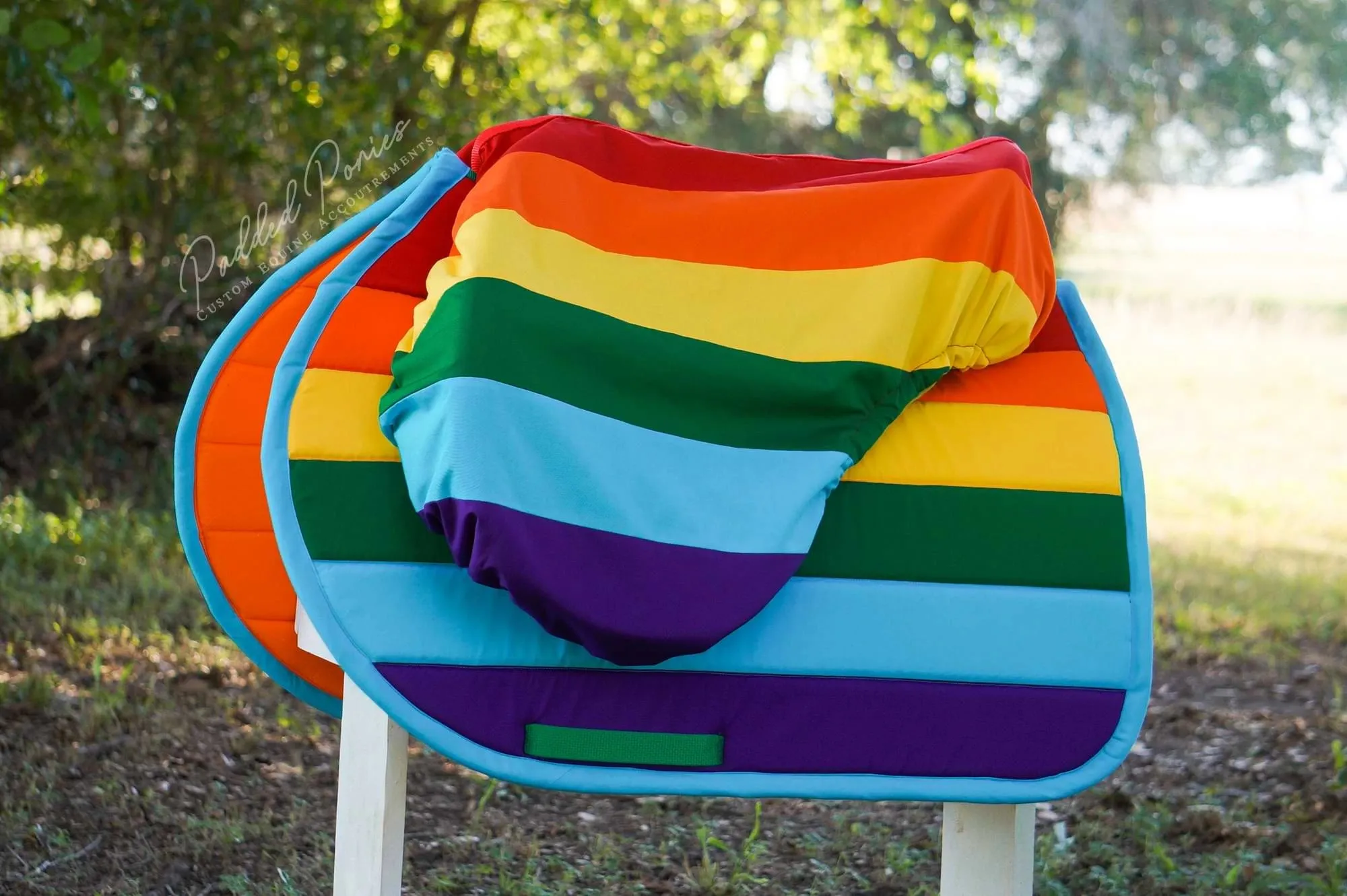 Custom LGBTQ  Pride Flag Saddle Pad
