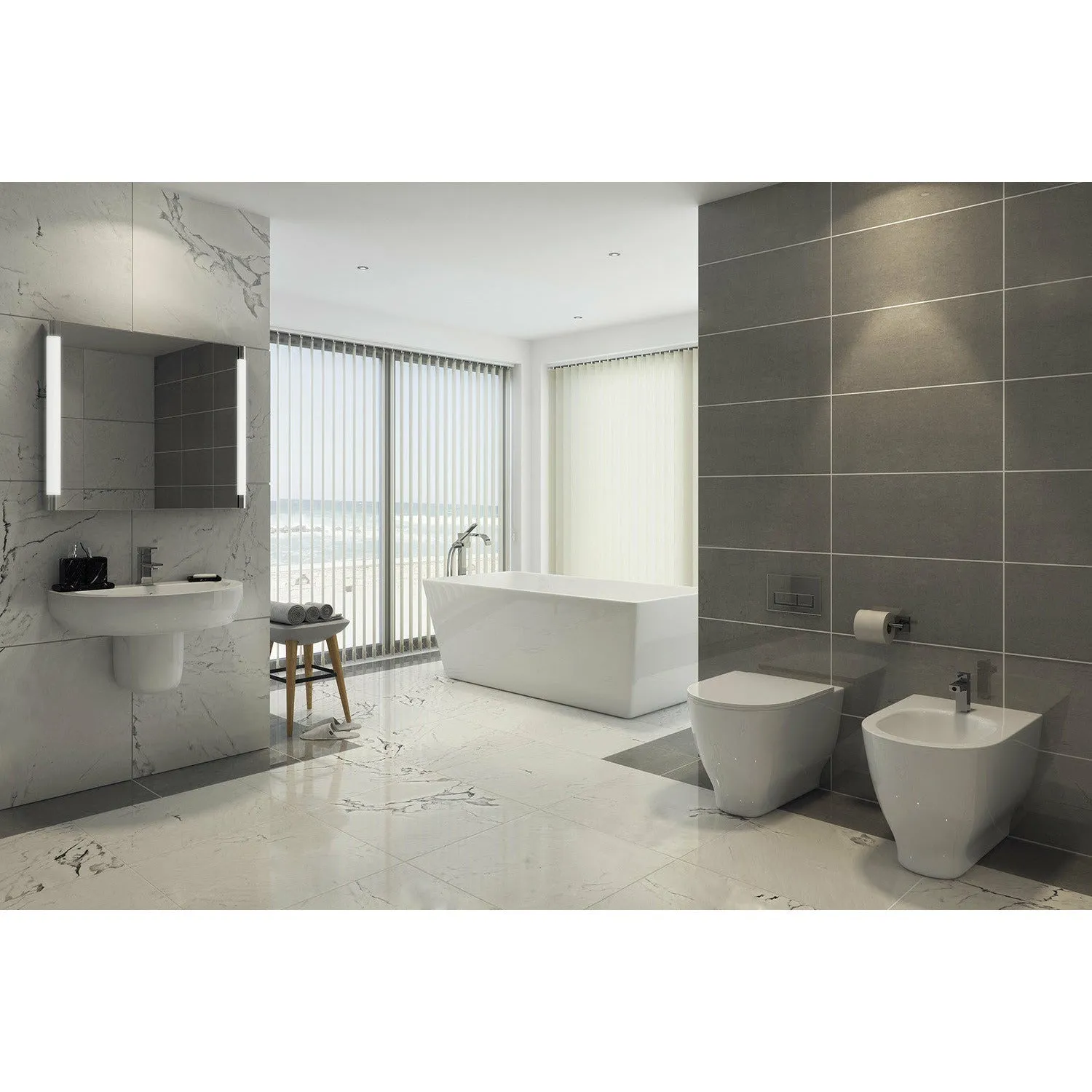 Frontline White Harmony Semi-Pedestal Basin