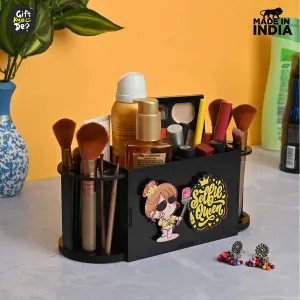 Funky 2 Compartment Makeup Organizer with Brush Holder