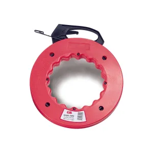 Gardner Bender FTS-50B Fish Tape, Steel, Deluxe, Shatterproof, Refillable,  50' L x 1/8" W x .060"