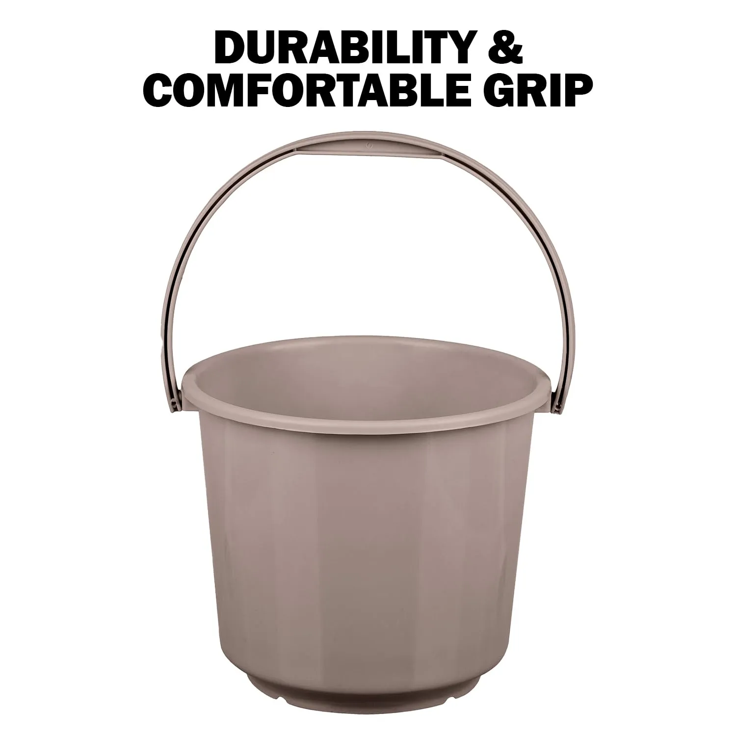 Heart Home Bucket | Plastic Bucket for Mopping | Bucket for Cleaning | Storage Container Bucket | Water Storage Bucket | Bathroom Bucket | Plain Bucket | 5 LTR | Brown