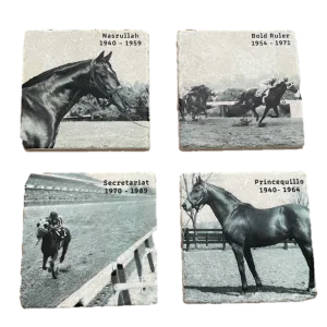 Historical Stallions Marble Coaster Set