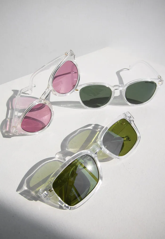 Le Specs Bandwagon Sunglasses - Crystal Clear