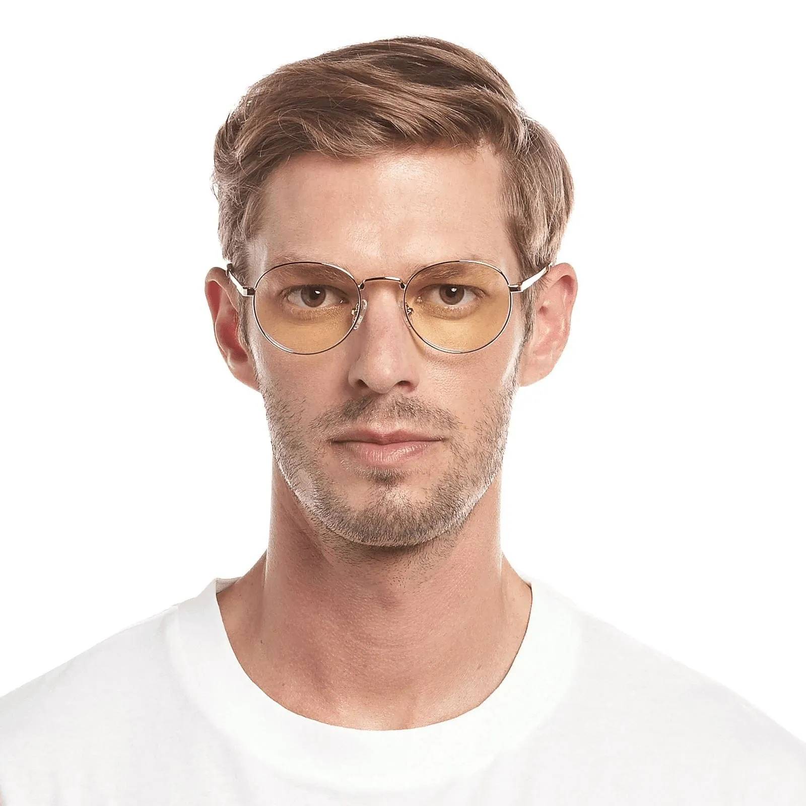 Le Specs Lost Legacy Blue Light Unisex Glasses - Bright Gold