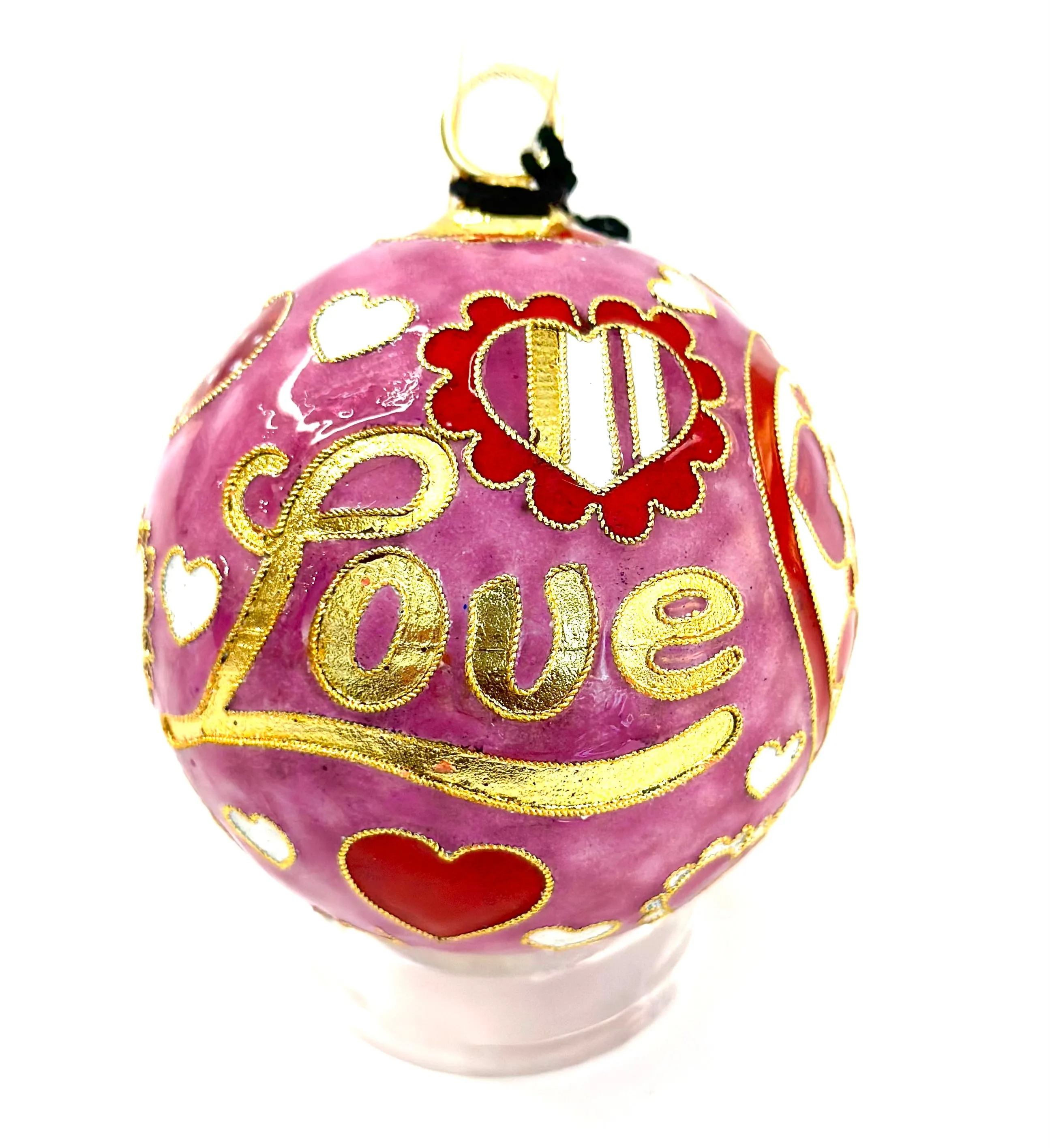 Love Round Cloisonné Christmas Ornament