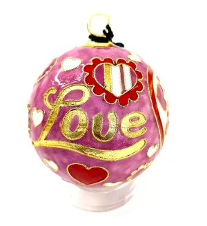 Love Round Cloisonné Christmas Ornament
