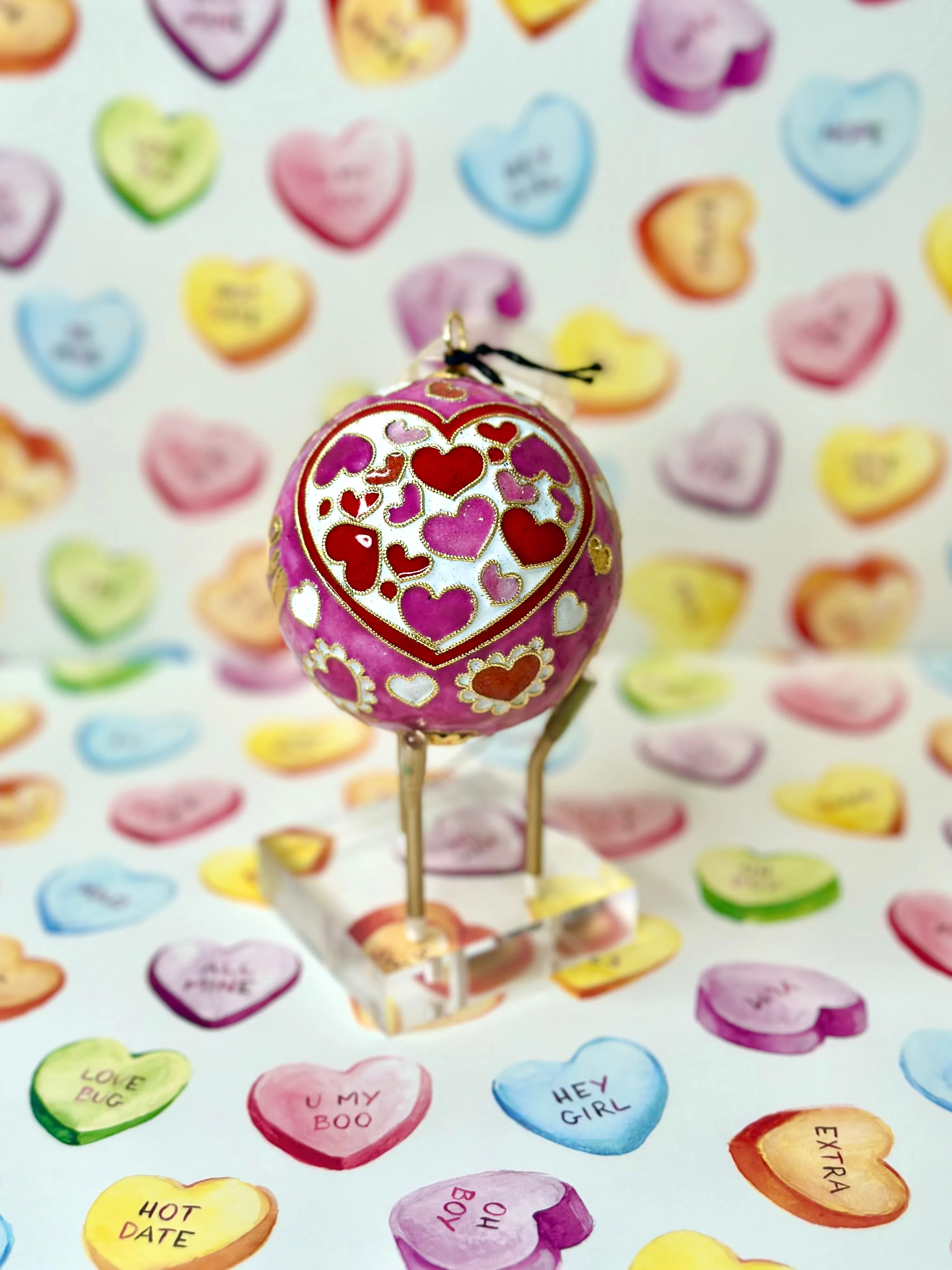 Love Round Cloisonné Christmas Ornament