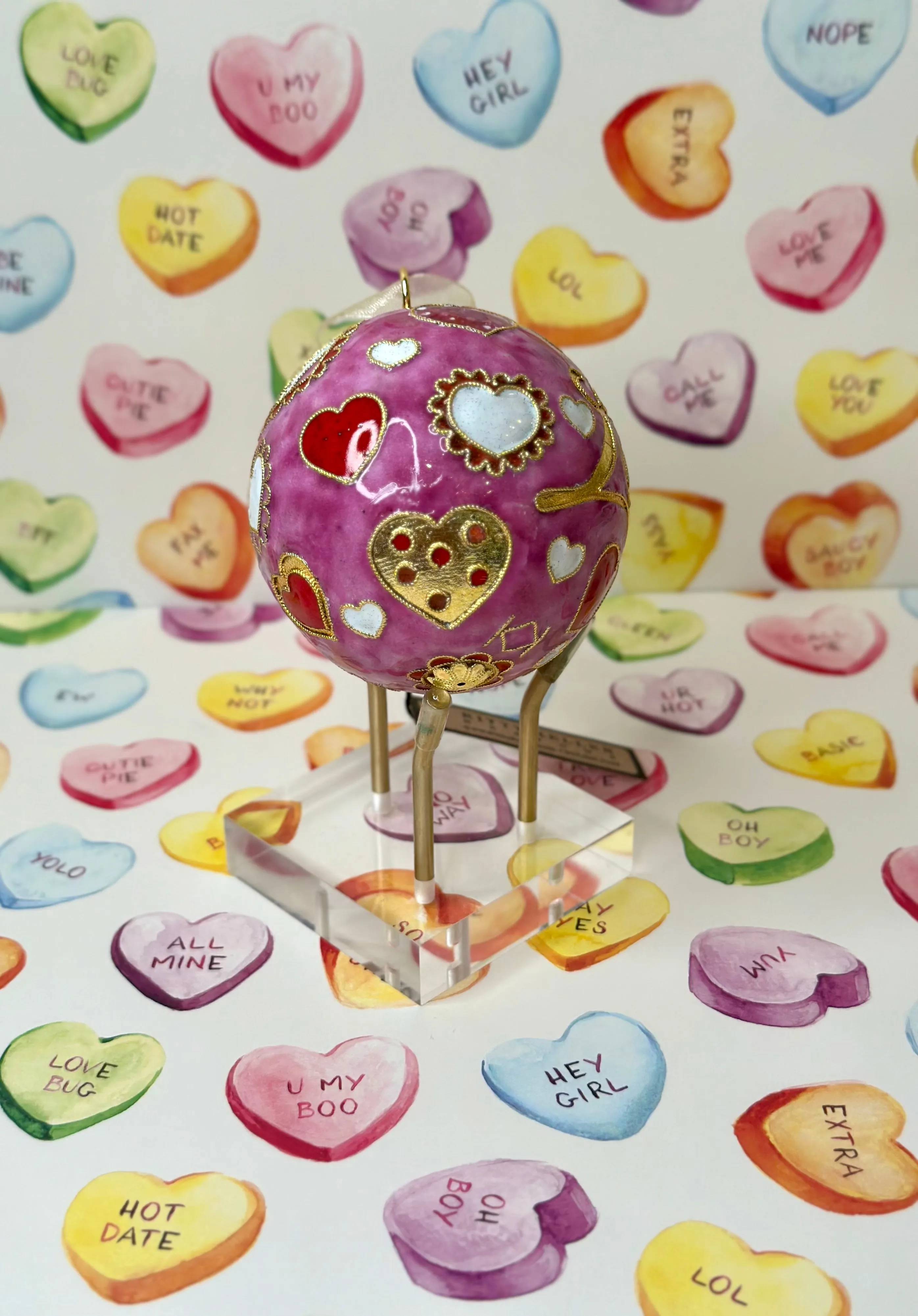 Love Round Cloisonné Christmas Ornament