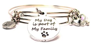 My Dog Is Part Of My Family Expandable Bangle Bracelet Set