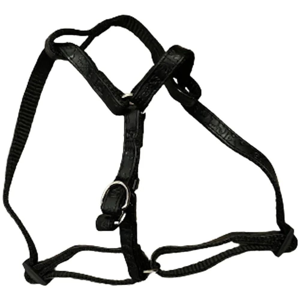 Patterned Dog Harness Black - Adjustable Bright Durable Pet Accessory