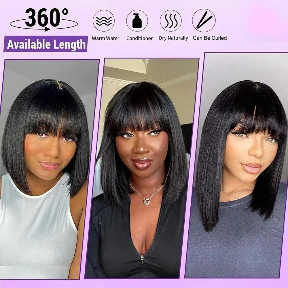 Realistic Scalp Straight Bob Wig: Effortless Elegance & Comfort