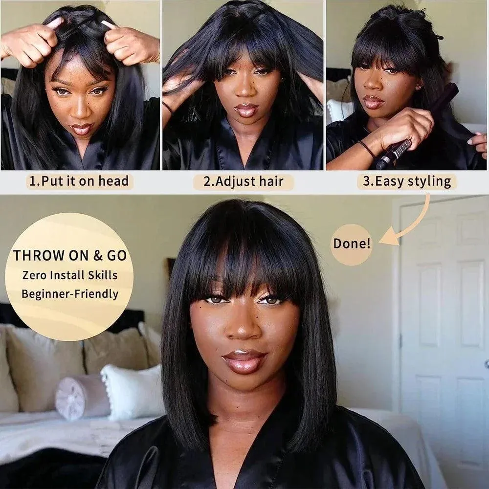 Realistic Scalp Straight Bob Wig: Effortless Elegance & Comfort