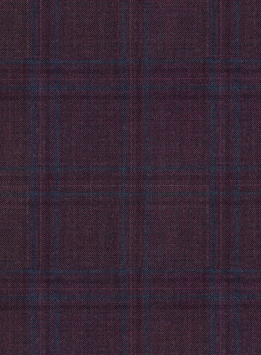 Reda Dark Wine Checks Wool Jacket