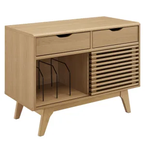 Render Vinyl Record Display Stand Oak EEI-4323-OAK