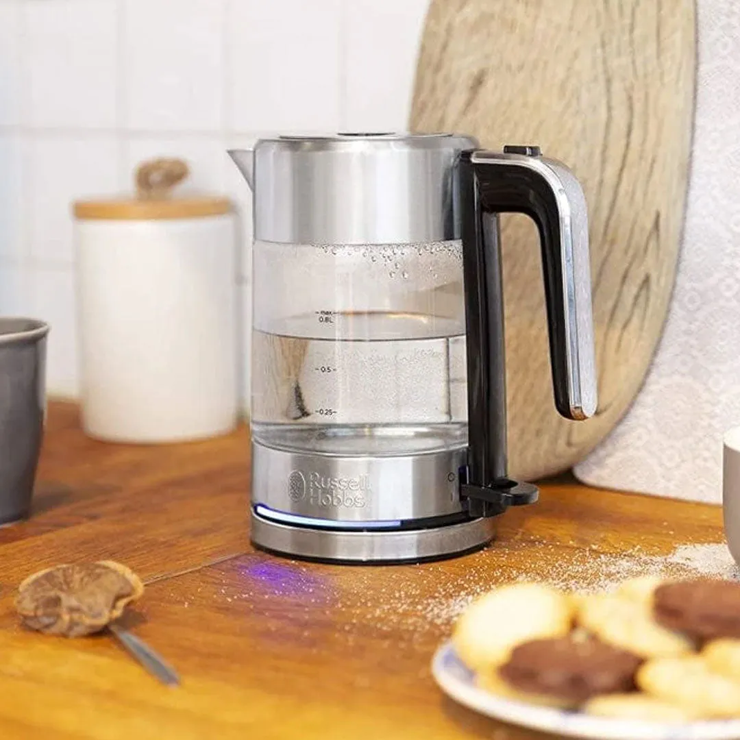 Russell Hobbs Mini Compact Home Glass Kettle 0.8L