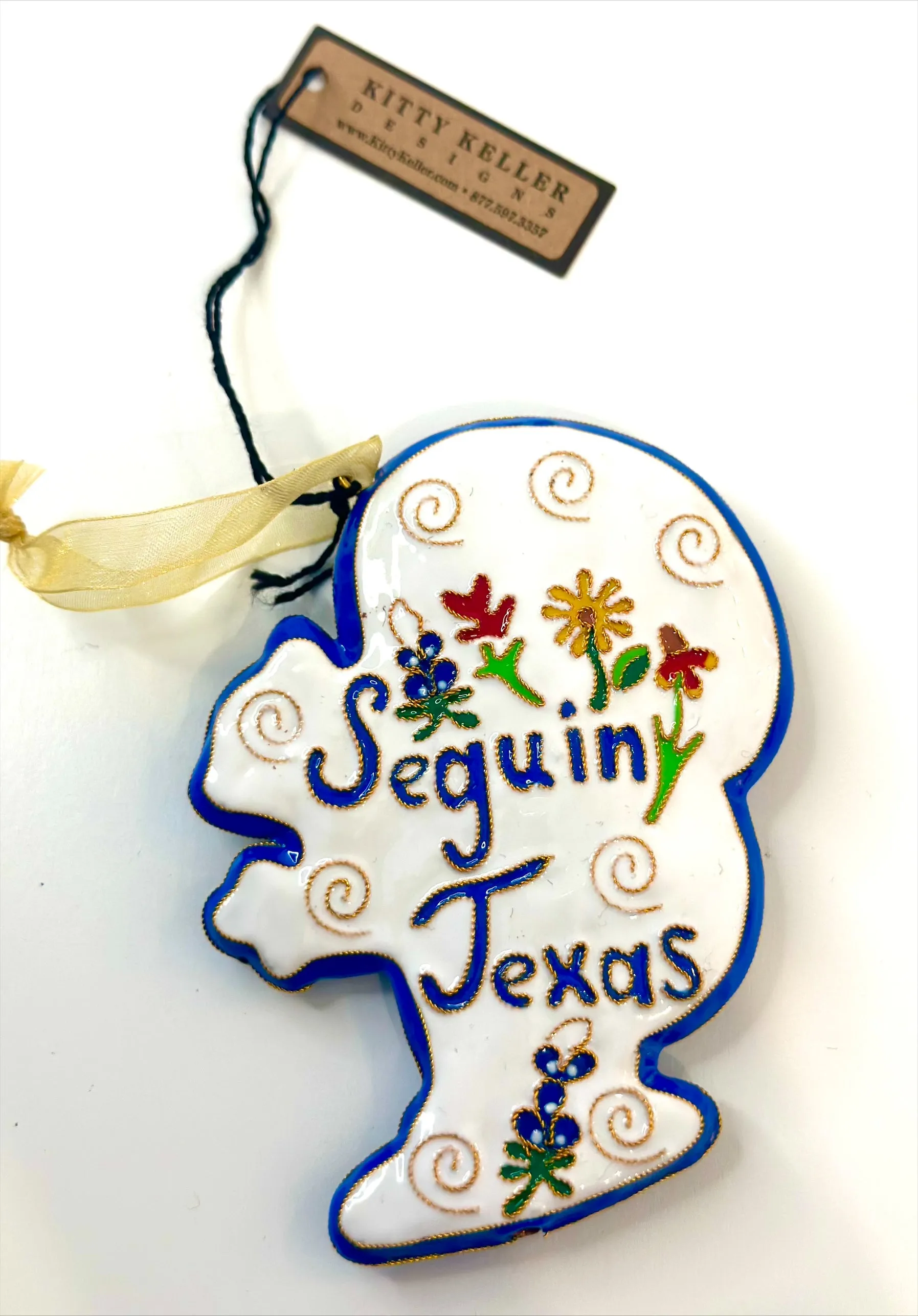 Seguin Squirrel Shaped Cloisonné Christmas Ornament