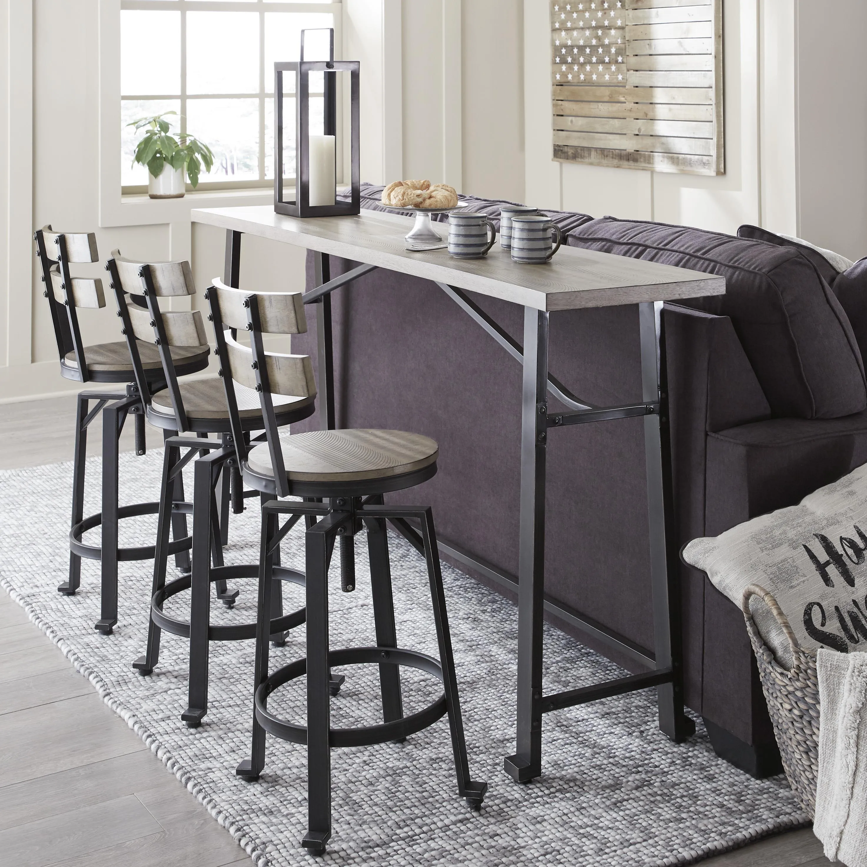 Signature Design by Ashley Lesterton Adjustable Height Stool D334-124