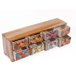 Slim 8 drawer wide ceramic organizer