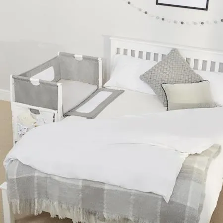 SnuzPod 3 - Bedside Crib 3 in 1 in Dusk Grey (with mattress)