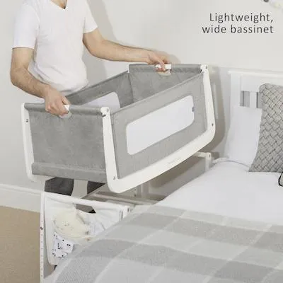 SnuzPod 3 - Bedside Crib 3 in 1 in Dusk Grey (with mattress)