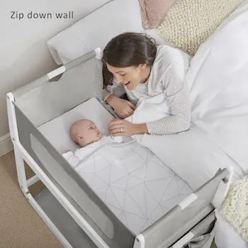 SnuzPod 3 - Bedside Crib 3 in 1 in Dusk Grey (with mattress)